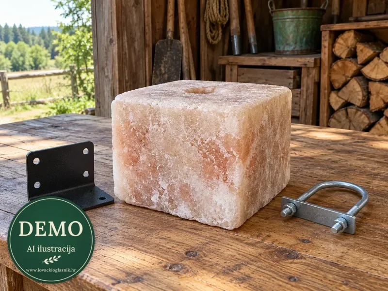 Solni kamen za divljač 10 kg — komplet s opremom